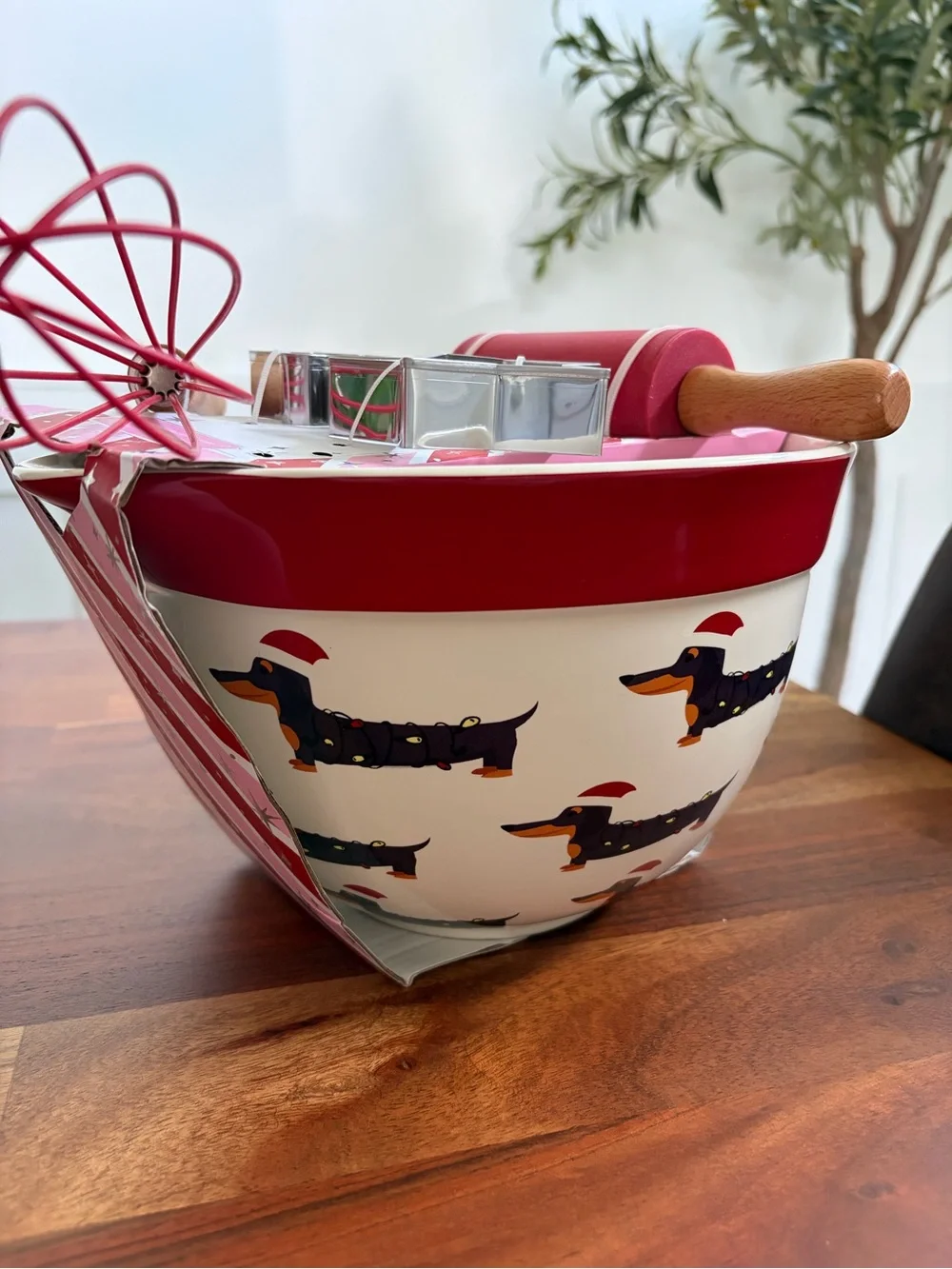 Dachshunds The Bake Shop Pink & Red Baking Set with Whisk and Cookie Cutters